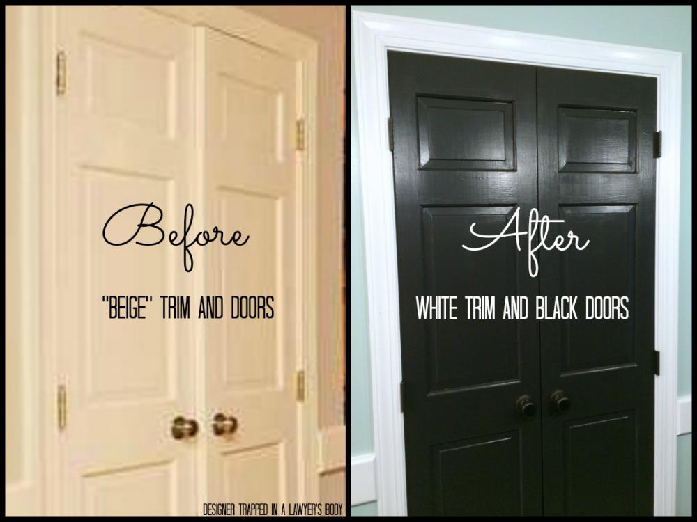 Black Interior Doors White Trim Design And Ideas