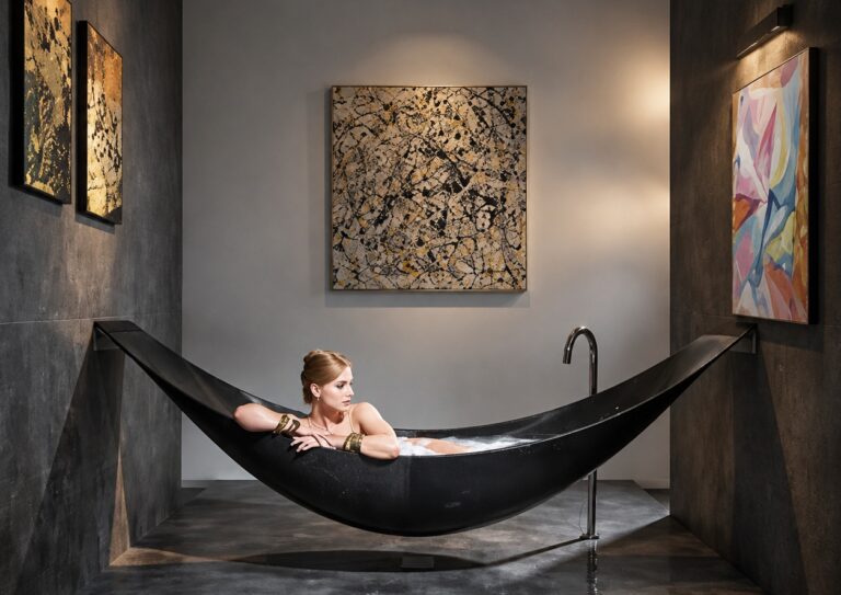 Canvas Painting in Bathroom