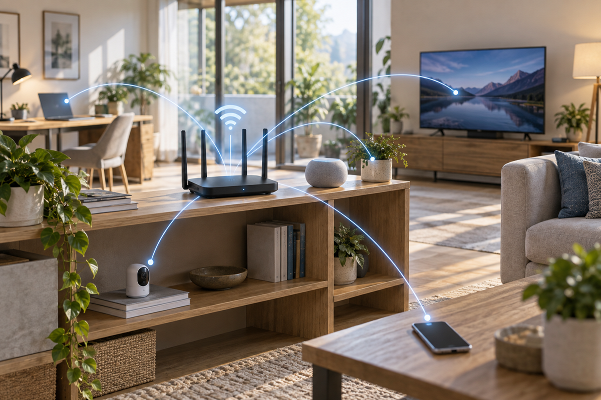 How Wi-Fi works with a router and connected home devices